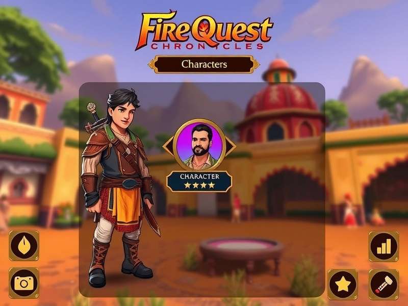 Fire Quest Chronicles gameplay screenshot showing character in Indian landscape